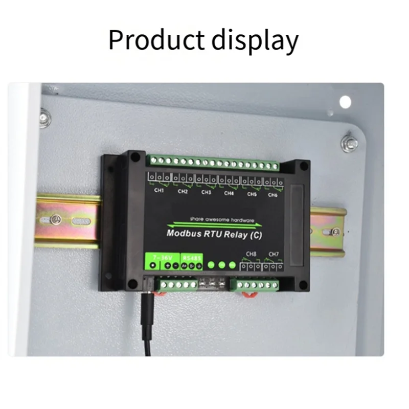 FEDI-DIN-Rail 8-Channel Relay Module RS485 Magnetic Retention Relay Modbus RTU Protocol Multiple Isolation Protection Circuit