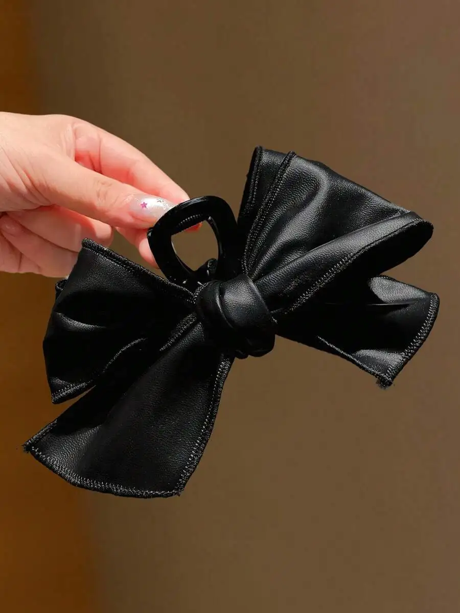 

Black Bow Hair Claw Clip For Women, Bohemian Style Fashion Accessory