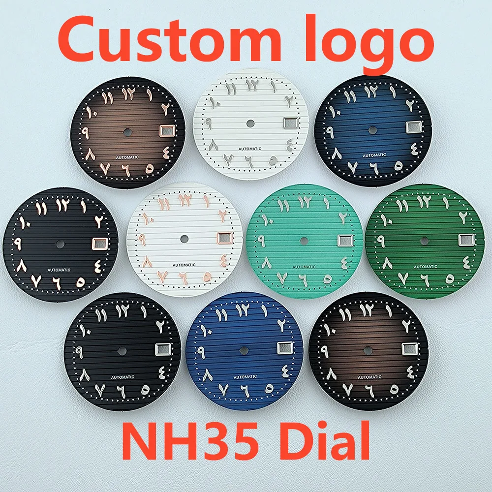 watch dial N H35 dial 30.4mm Custom Logo Arabic Numeral Dial No luminous fit N H35/N H36 movement watch accessories repair tools