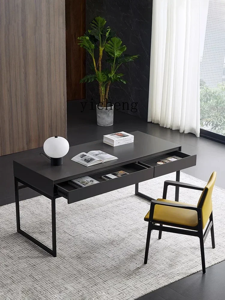 Minimalist Desk Advanced Gray Computer Desk Light Luxury Modern Minimalist Style