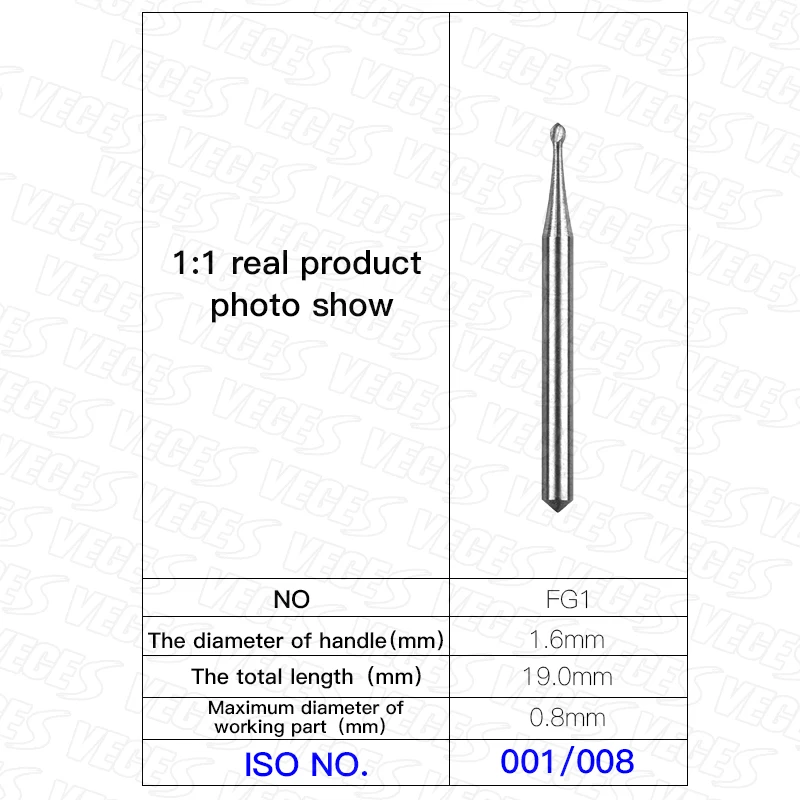 10pcs/pack Tungsten Carbide Bur FG Round Dental Burs Dentistry Drills Bits Dental Strawberries Cutter Dentist Tools
