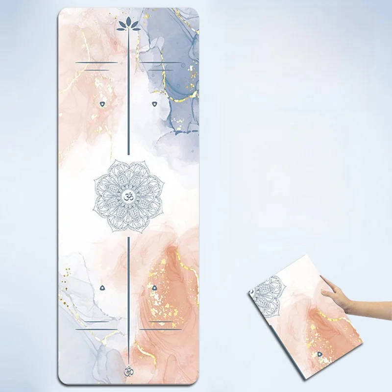 5mm-ラバースエードヨガマット-滑り止め-吸収性-折りたたみ式-ポジションライン付き-ダッシュヨガ-フィットネス-スポーツマット-ヨガエクササイズ用