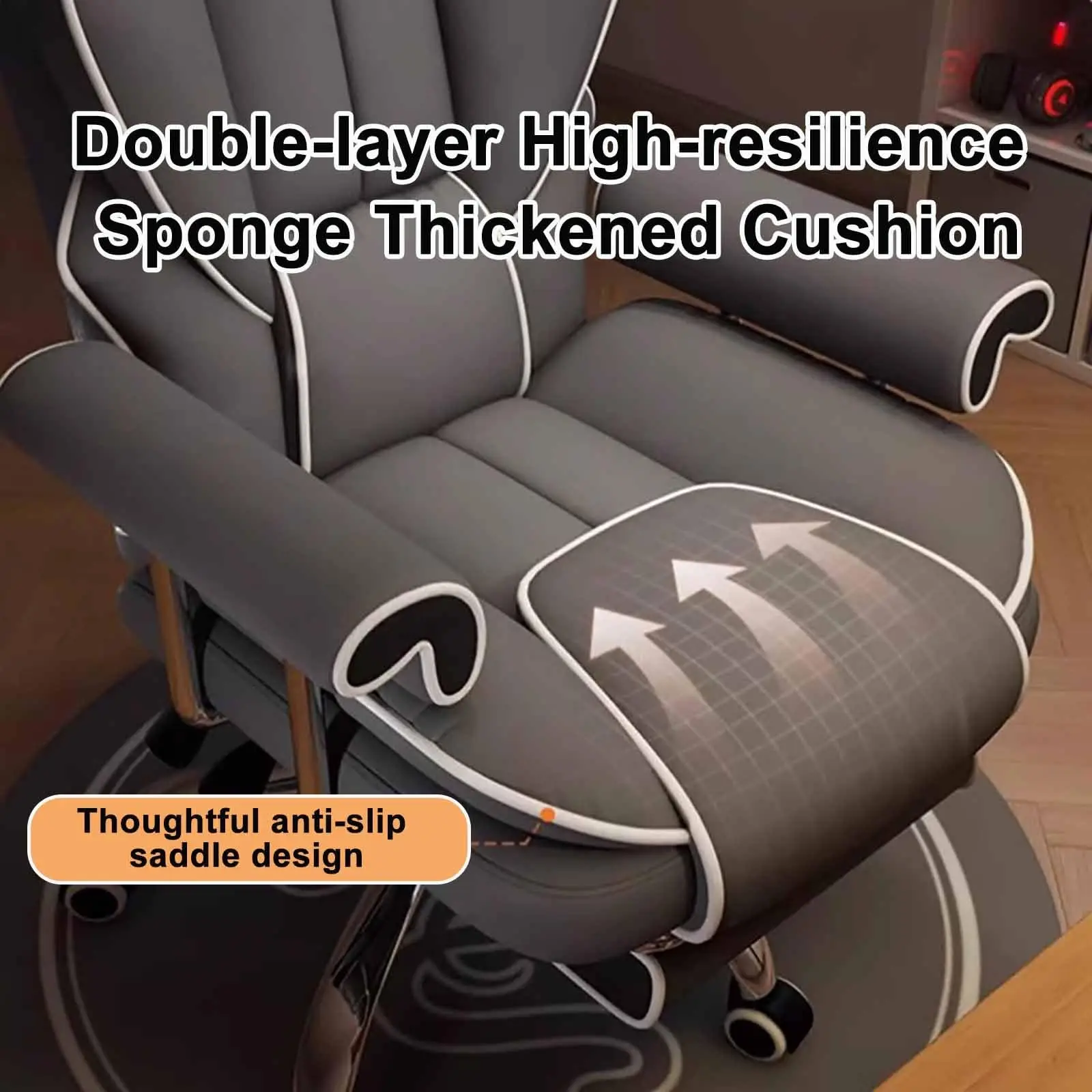 Ergonomic Lumbar Support and Fixed Soft Armrests Big and Tall Office Chair High Back Leather Executive Chair with Footrest