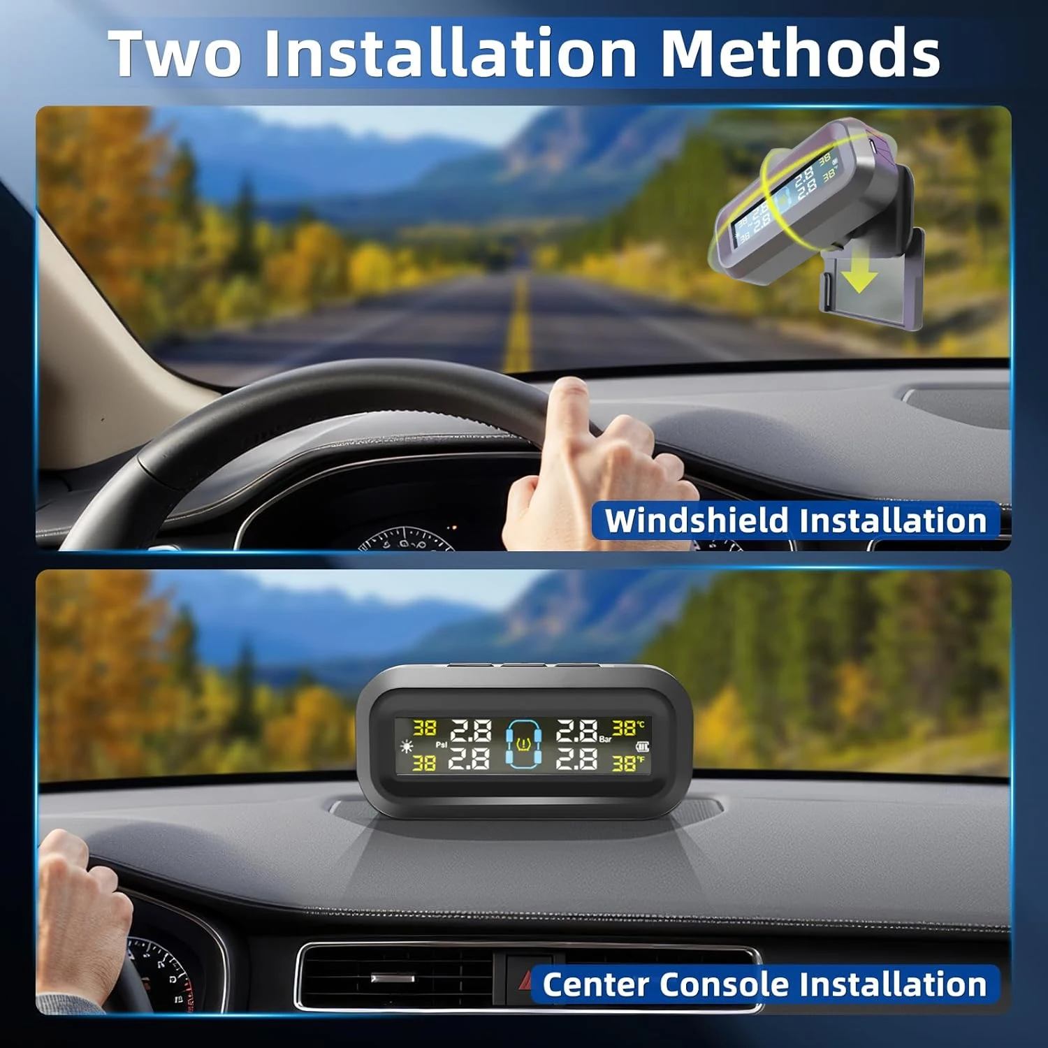 Tire Pressure Monitoring System TPMS Tire Pressure Monitor System Wireless TPMS Sensor Kit  Solar Powered ATV UTV T14