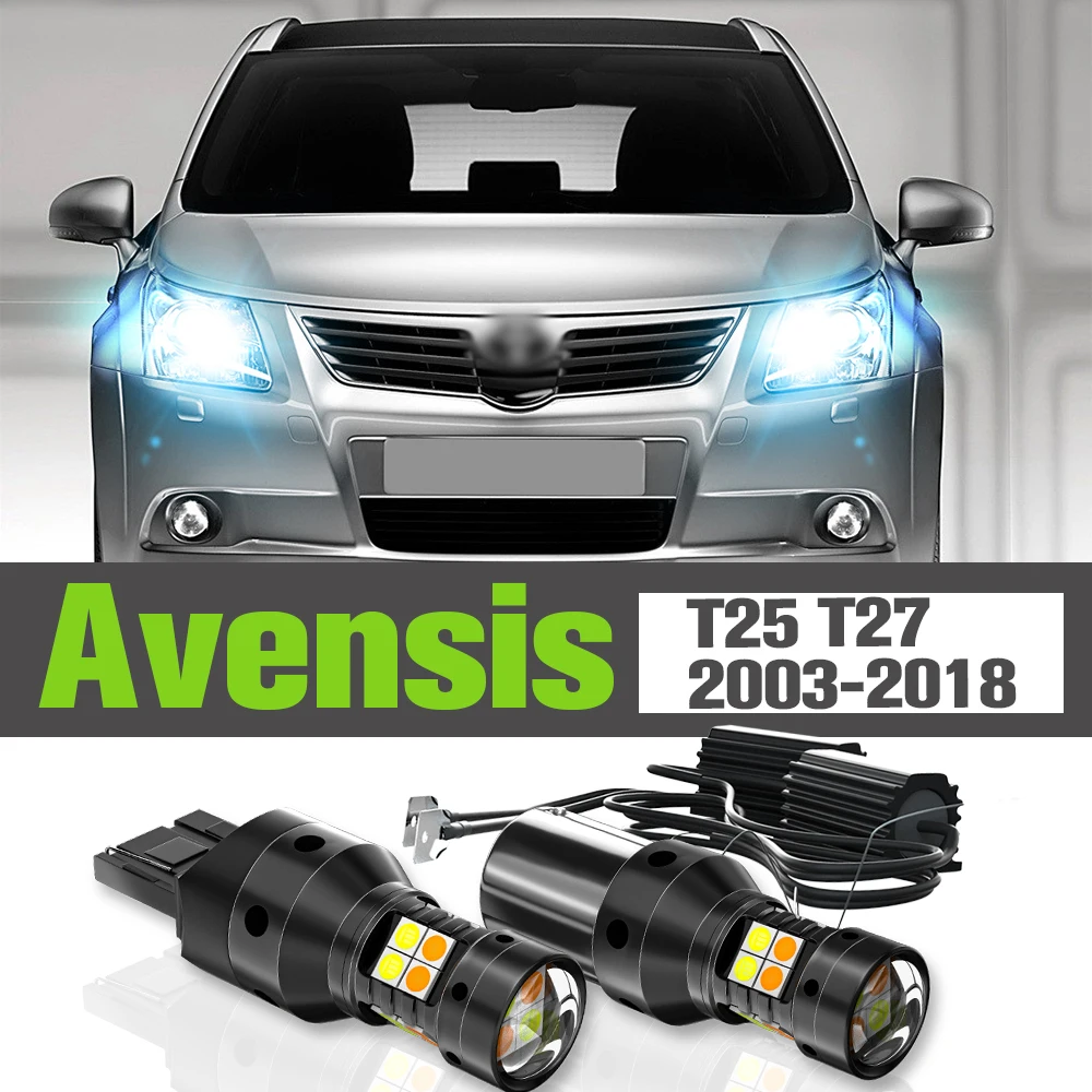 

2x LED Dual Mode Turn Signal+Daytime Running Light DRL Accessories Lamp For Toyota Avensis T25 T27 2003-2018 2008 2009 2010 2011