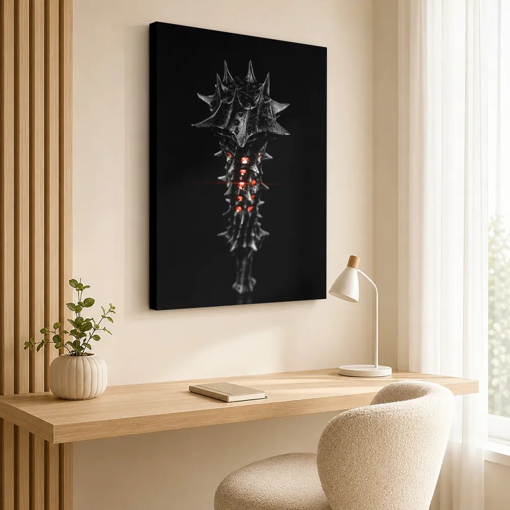Mortal Shell Mace Framed Canvas Print Posters Digital Style Canvas Wall Art With Personalized Photo For Playroom Ideal Teen Gift