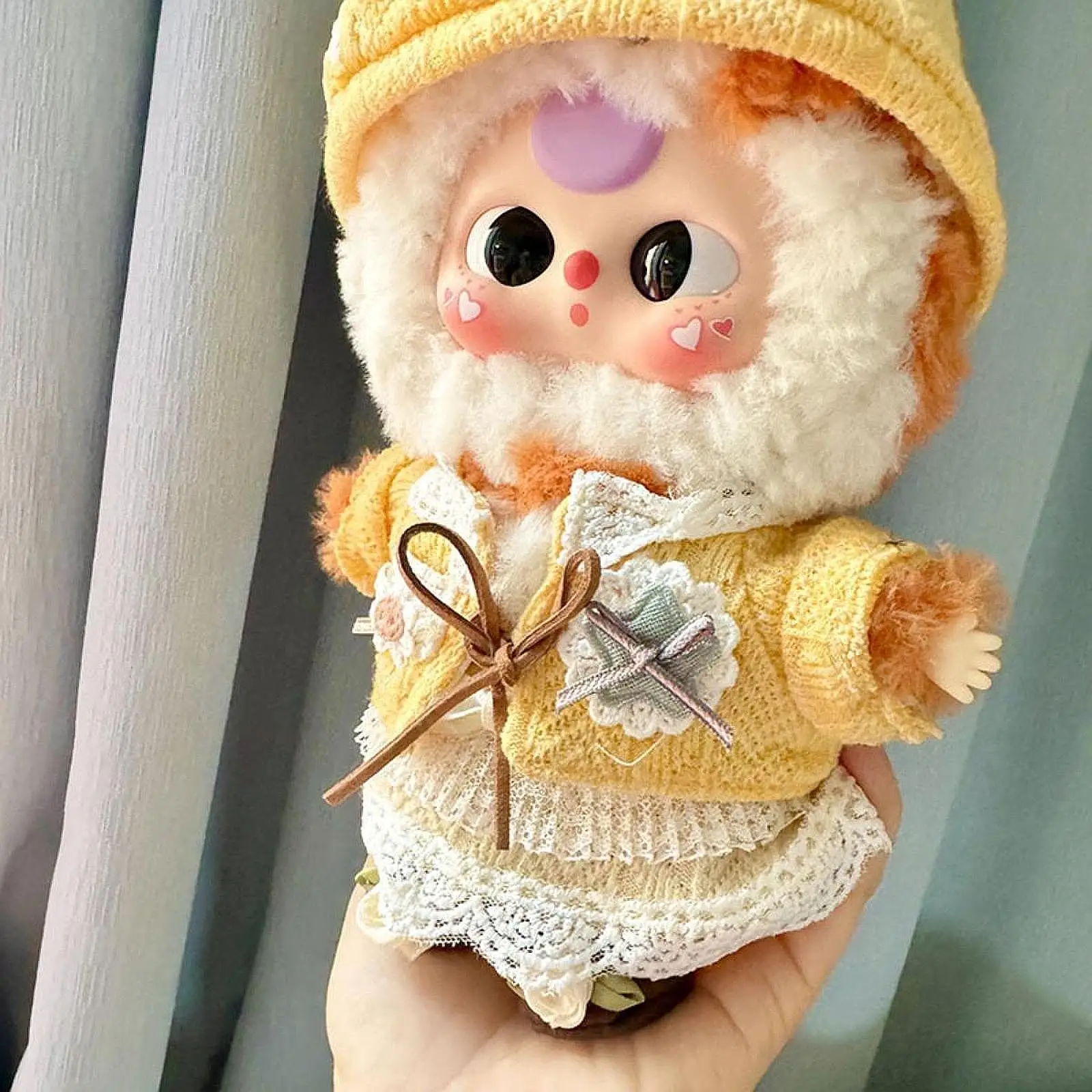

Plush Figure Knitting Top and Skirt Fashion with Hat for 7.87'' Coordination