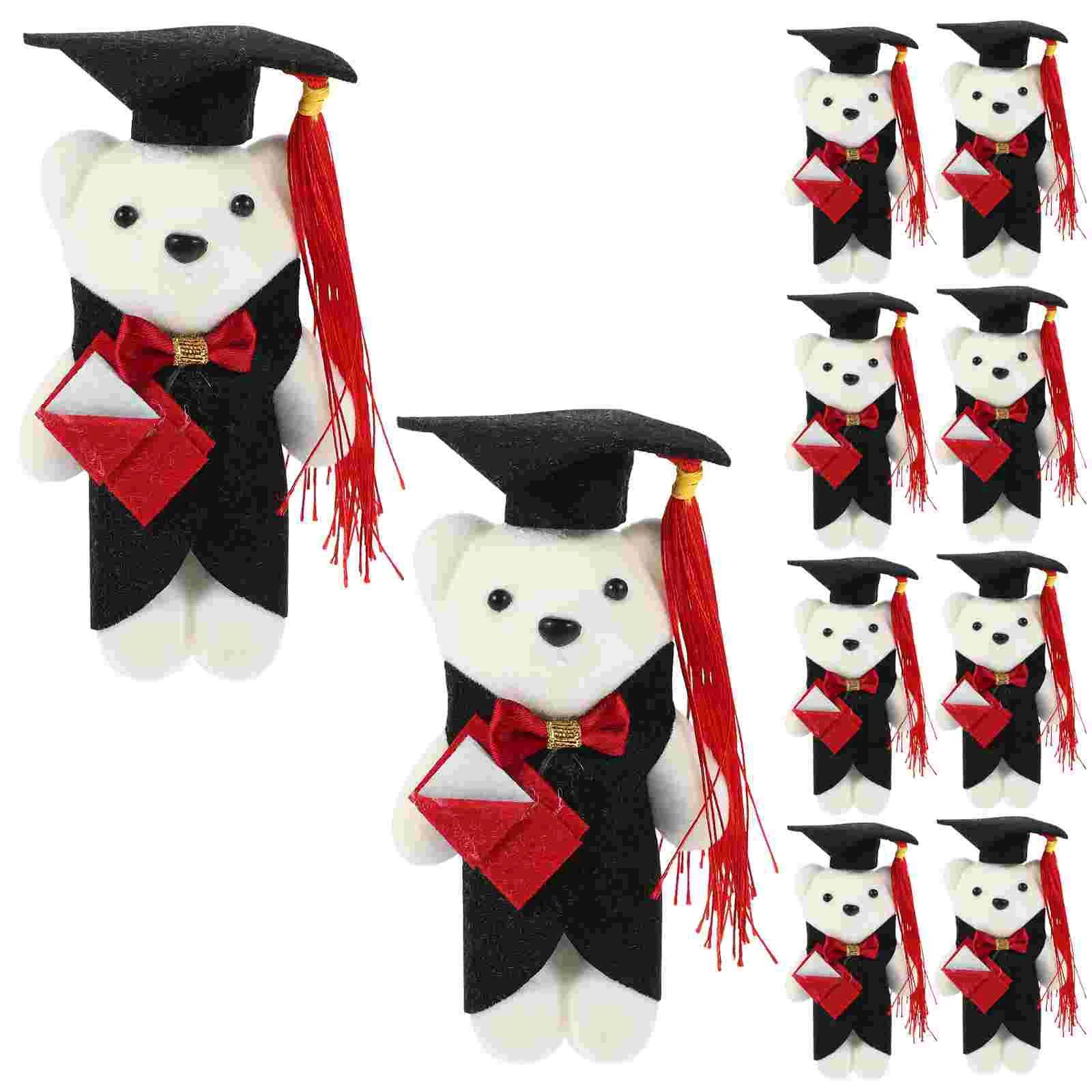 10 Pcs Graduation Gift Dr Bear Rabbits Flower Bouquet Decorations Mini Stuffed Bears