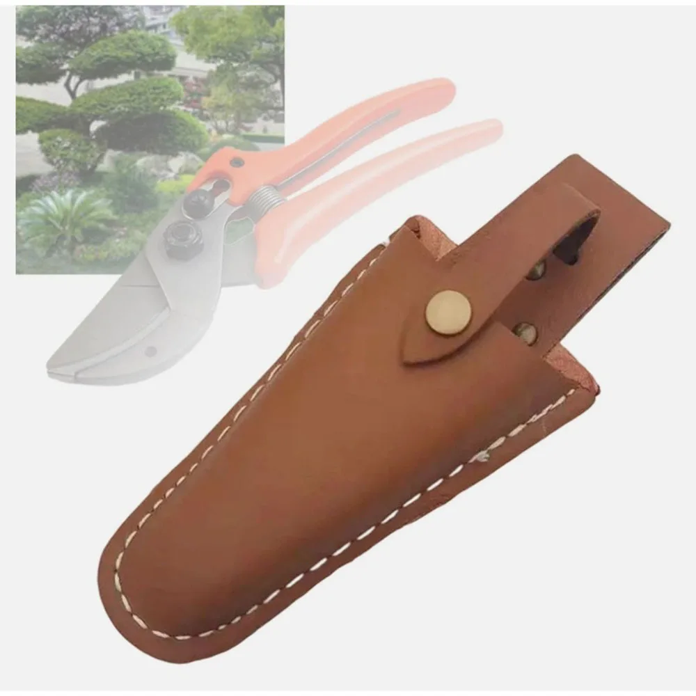 1pc Pruning Scissors Leather Tool Bag Electrician Waist Holder Pliers Storage Portable Buckle Pouch For Gardening Trimming Tools