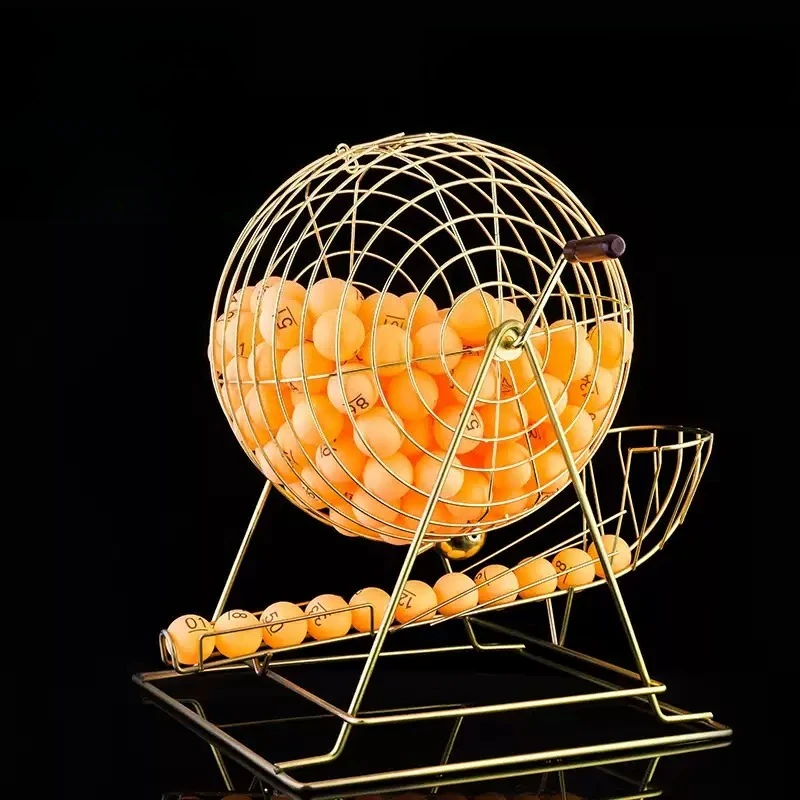 Manual Lottery Drawing Machine, Tabletop Bingo Ball Raffle Machine for Annual Meeting, Lottery Game with Ping Pong Balls