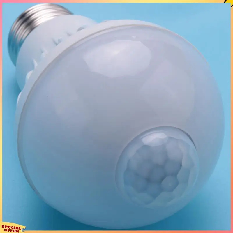 

ABFI 6X E27 Led Bulb Light Motion Sensor Light LED PIR Motion Sensor Lamp Globe Bulb Light Lamp, 5W