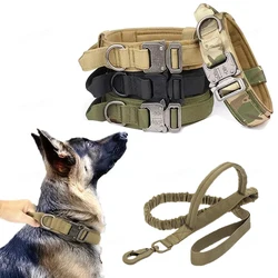 Tactical Dog Collar and Leash, Military Adjustable Durable Nylon Leash for Medium and Large, German Shepard, Training Accessorie