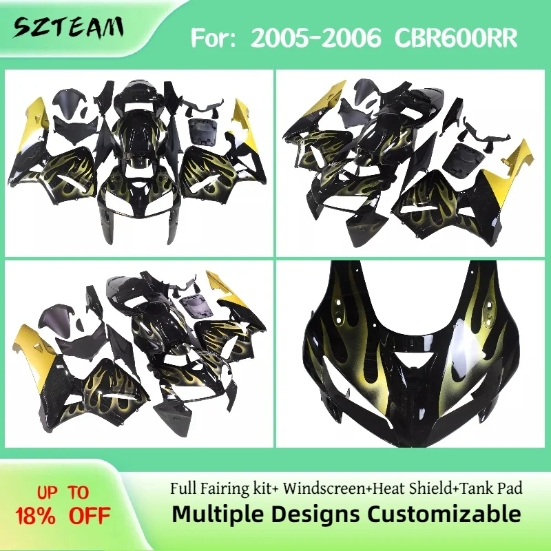 For Honda CBR600RR 2005 2006 Full Fairing Kit CBR 600RR 05 06 Motorcycle Fairings Glossy Matte Finish Custom Design