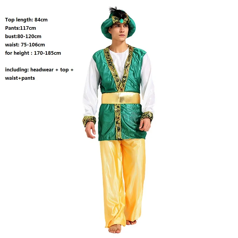 Men Boy Arab Costume Middle East Cosplay Robe Clothes Carnival Role Play Fancy Dress Party Decoration halloween costume for kids