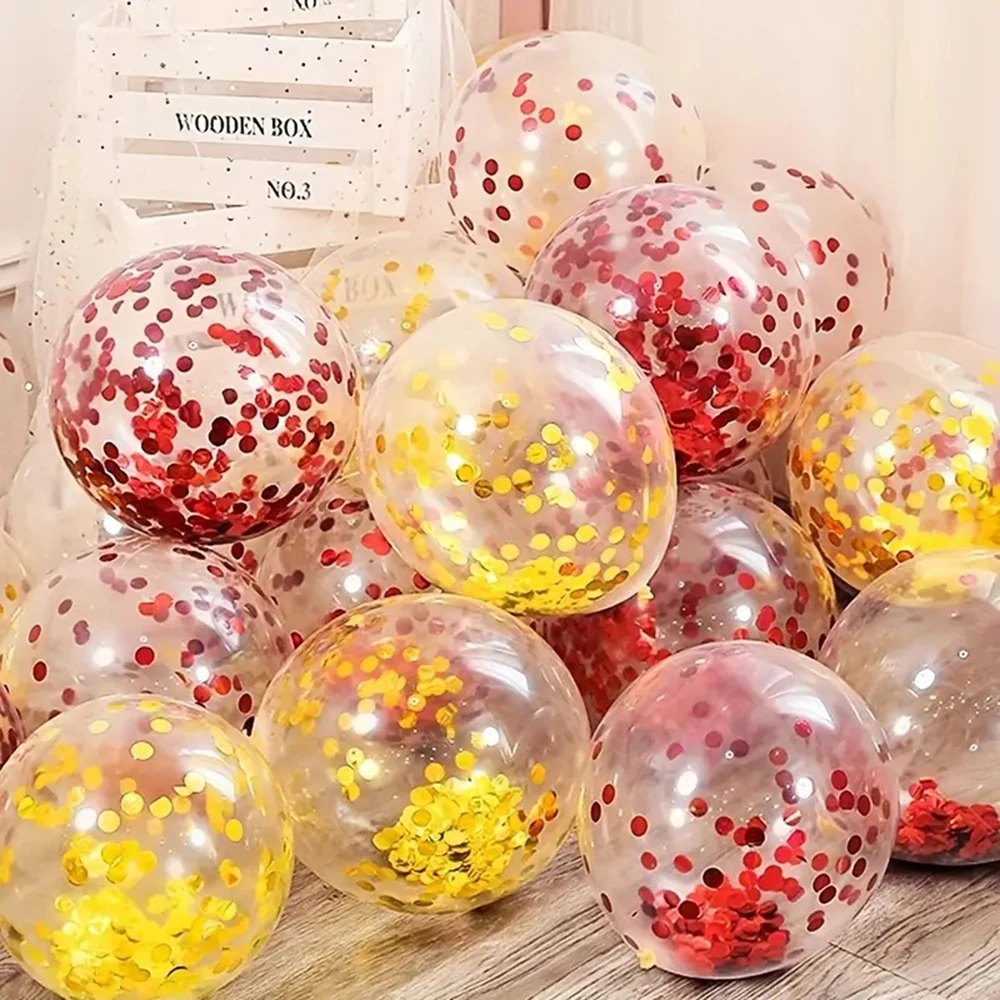 Transparent Balloons Round Sequins Filler Solid-Color Mixeds Color 20g Vintage Glitter Foil Decoration for Decor Birthday Party