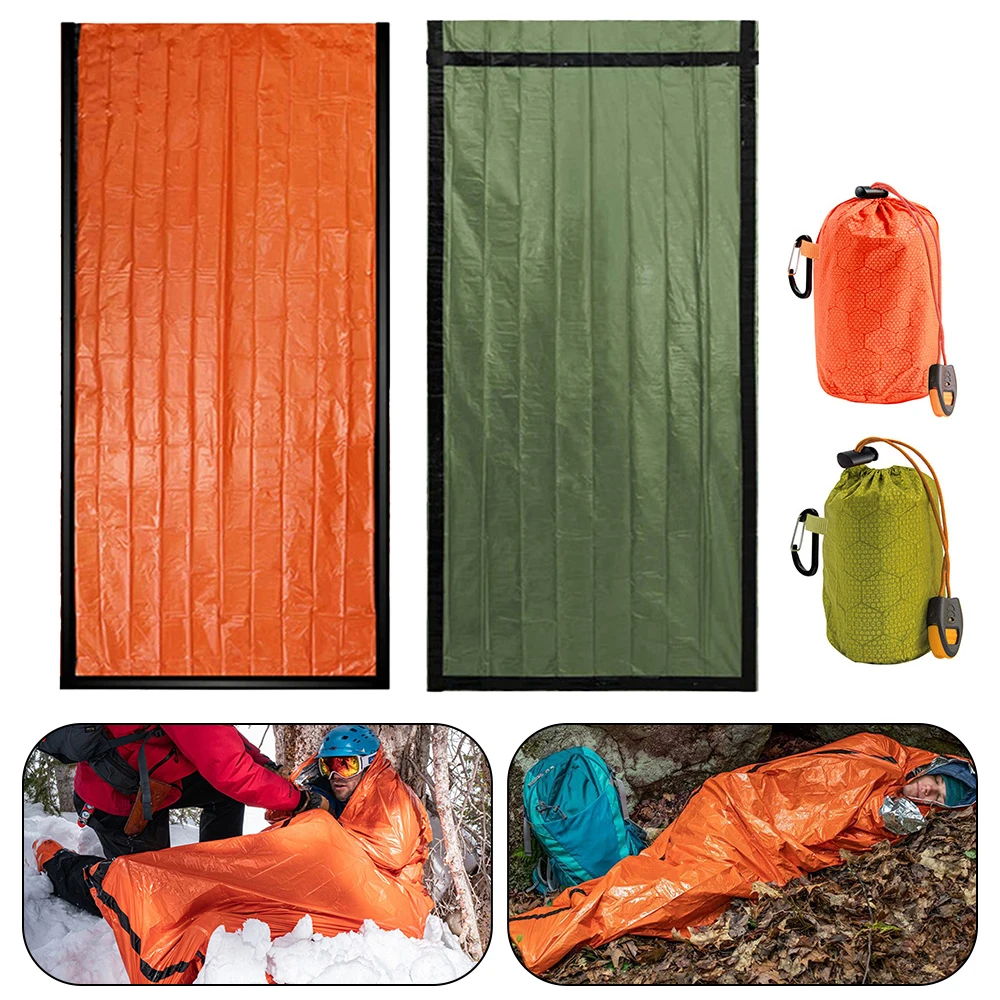 Thermal Emergency Sleeping Bag Impermeável Lightweight Survival Blanket Bag Camping Caminhadas Outdoor Folding Bivy Sack First Aid