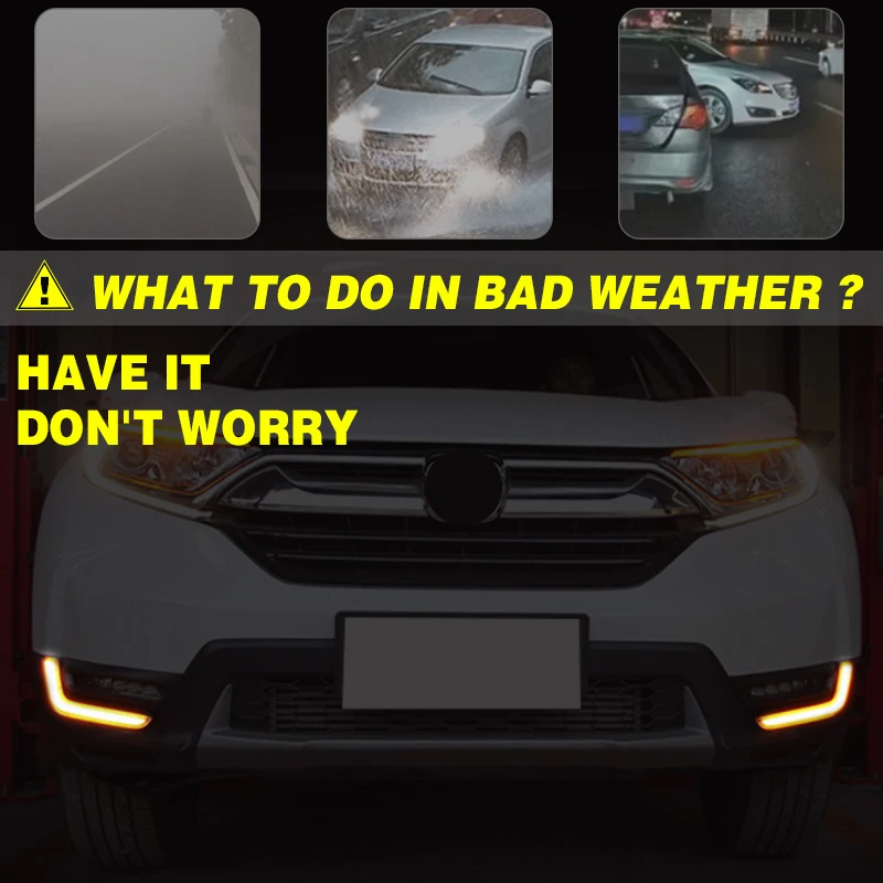 اكسسوارات السيارات لهوندا CRV CR-V 2017 2018 2019 المصد الأمامي 12 فولت LED النهار تشغيل ضوء LED مصباح تجديد أضواء الضباب 2 قطعة