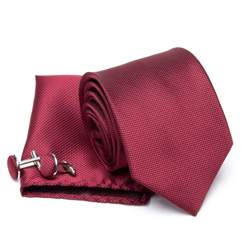 Corbatas clásicas a cuadros para hombre, Corbata a rayas de Color sólido para negocios, boda, accesorios de camisa