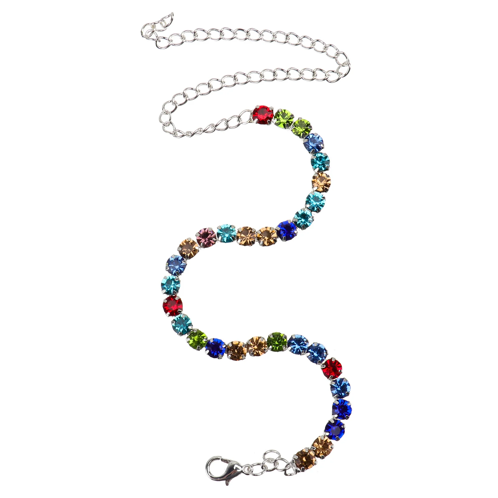 

1Pcs Colorful Diamond Anklet Chic Lightweight Foot Chain Decorative Ankle Jewelry Daily Wear Beach Party Colorful Diamond Anklet