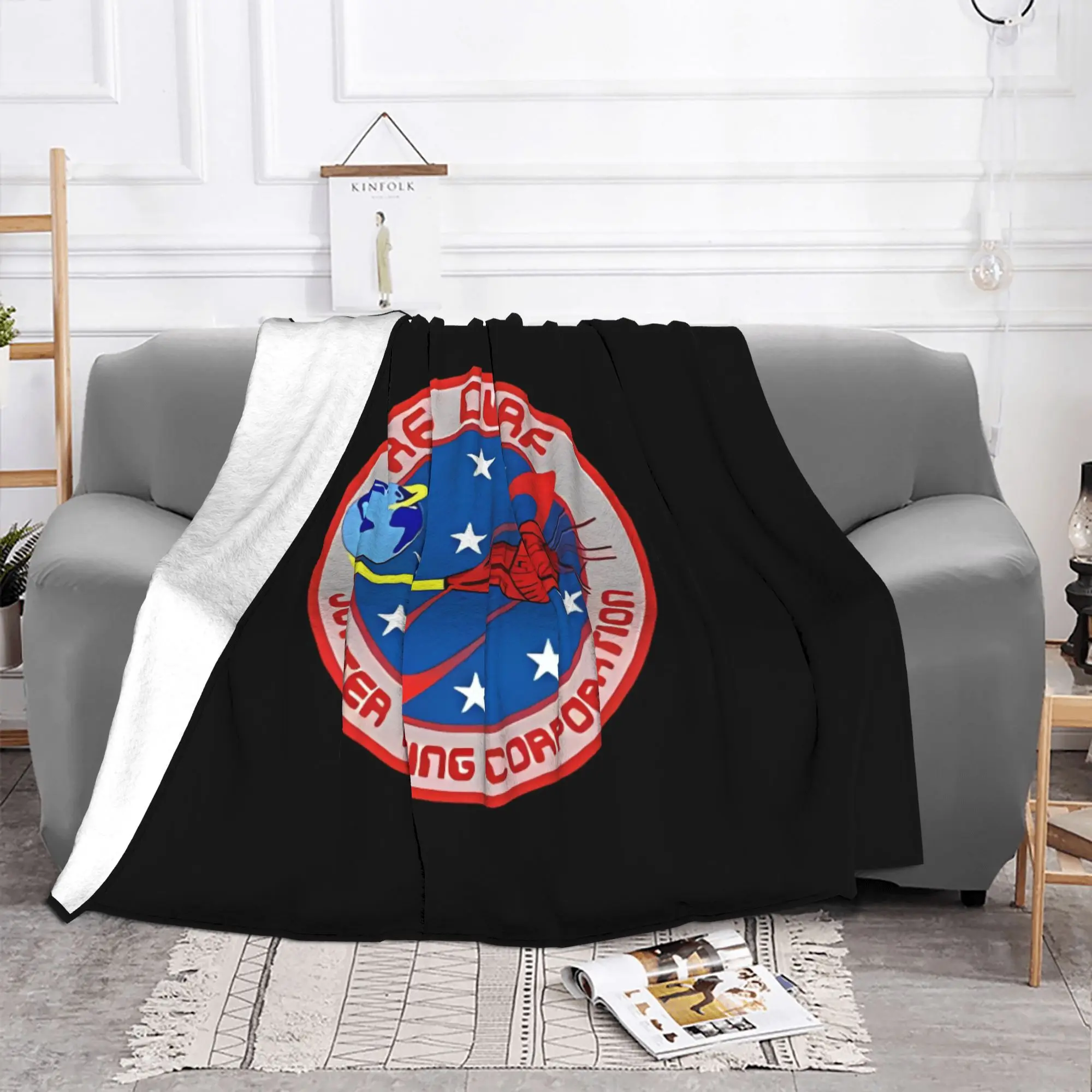 1PC Crew Patch  Red Dwarf home room decorations Winter Blankets for Adults Bedding Home Interior Sofa Knee