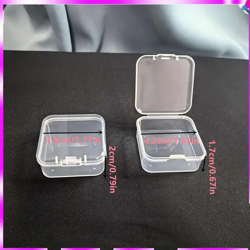 N96R 90 Packs Clear Small Plastic Containers Transparent Storage Box With Hinged Lid For Small Items (1.7X1.7X0.79Inch)