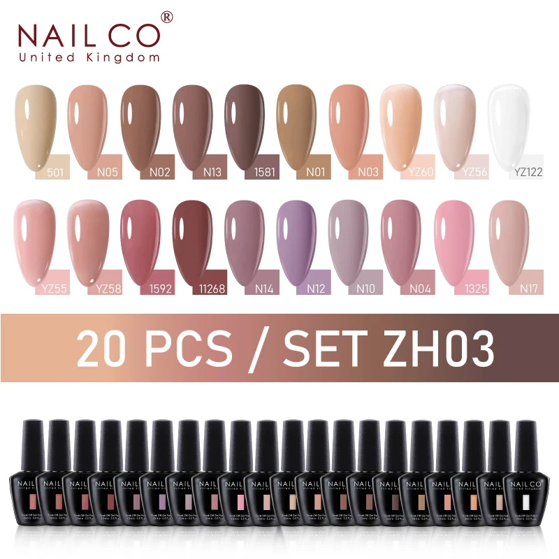 NAILCO – vernis à ongles UV Semi-permanent pour professionnels de la manucure, ensemble de 20 pièces