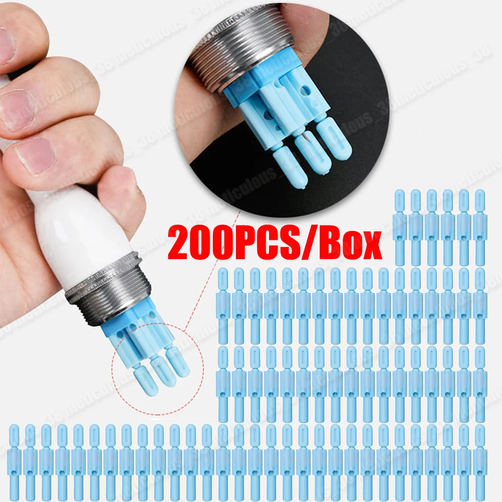 200Pcs Sterile 21G Bloodletting Pen Multi-Four Head Metal Three-Needle Medical Blood Collection Lancet Pen for Healthcare Use