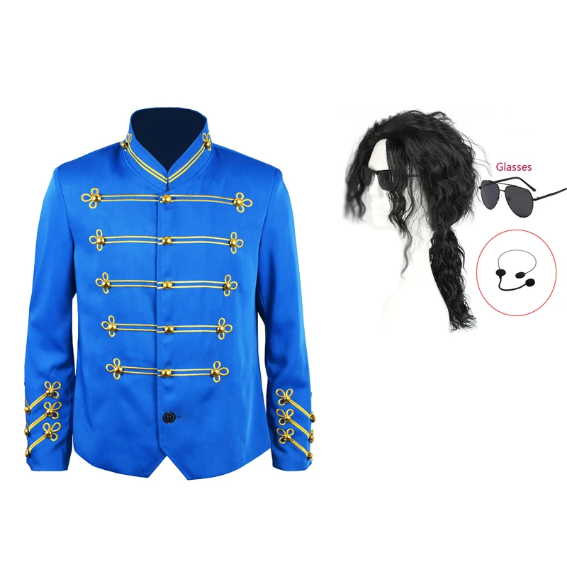 

Michael Jackson Cosplay Costume Sequin Suit Medieval Retro Royal Court Outfit for Halloween Party Stage Performance Singer Show