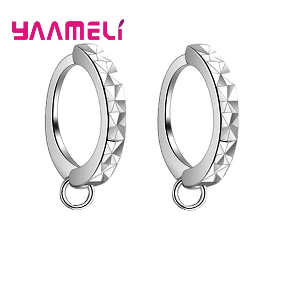 20X hurtownie 925 Sterling Silver Hoop dźwignia kolczyki zapinane z tyłu dokonywanie komponenty biżuteria ustalenia Huggie bigle akcesoria