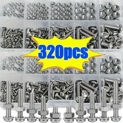Hex Nuts and Bolt Set - 320 pieces/120 pieces, durable M2 - M5 metric size, universal hardware kit for DIY projects and repairs