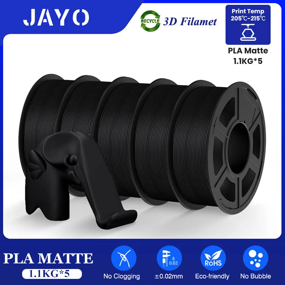 JAYO 5/10pcs PETG/ABS/PLAMatte/PLA Filament 1.75mm PLA 3D Filament 1.1KG/roll 3D Afdrukken Materialen Voor FDM 3D Printer