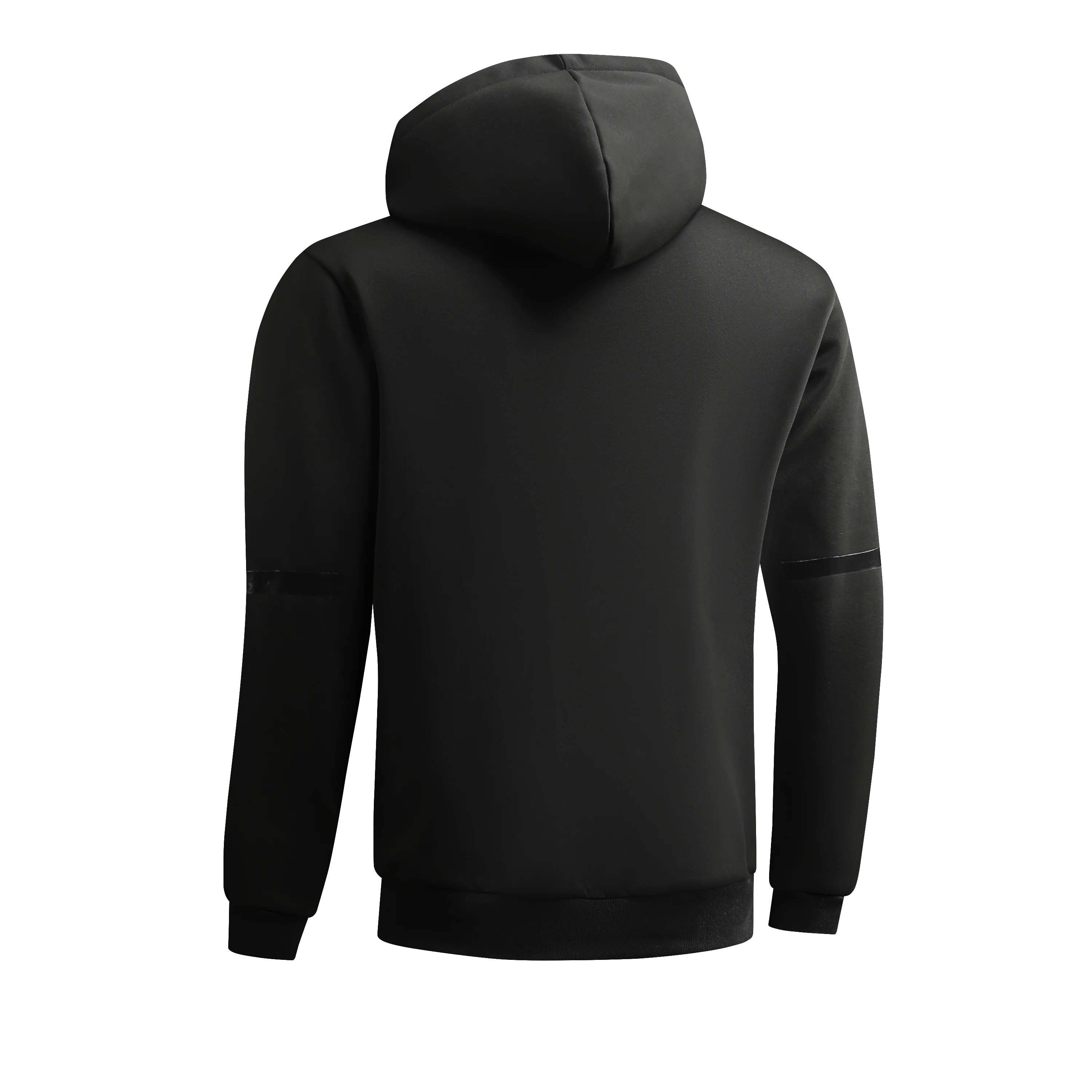 Winter Men Sherpa Lined Hoodie Full Zipper Long Sleeve  Outerwear Solid Black Slim Fit Warm Fleece Hooded Sweat Jacket