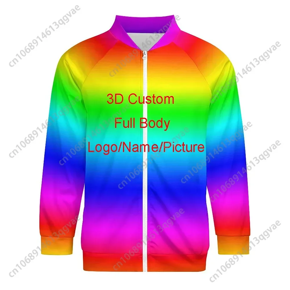 เสื้อแจ็คเก็ตพิมพ์ลาย DIY ออกแบบเองเสื้อฮิปฮอปสตรีทแวร์มีซิป3D ซัพพลายเออร์