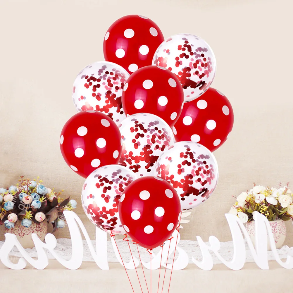 

10Pcs Shining Latex Dots Balloons for Festival Party Wedding Decor Red Pattern Reusable Party Supplies