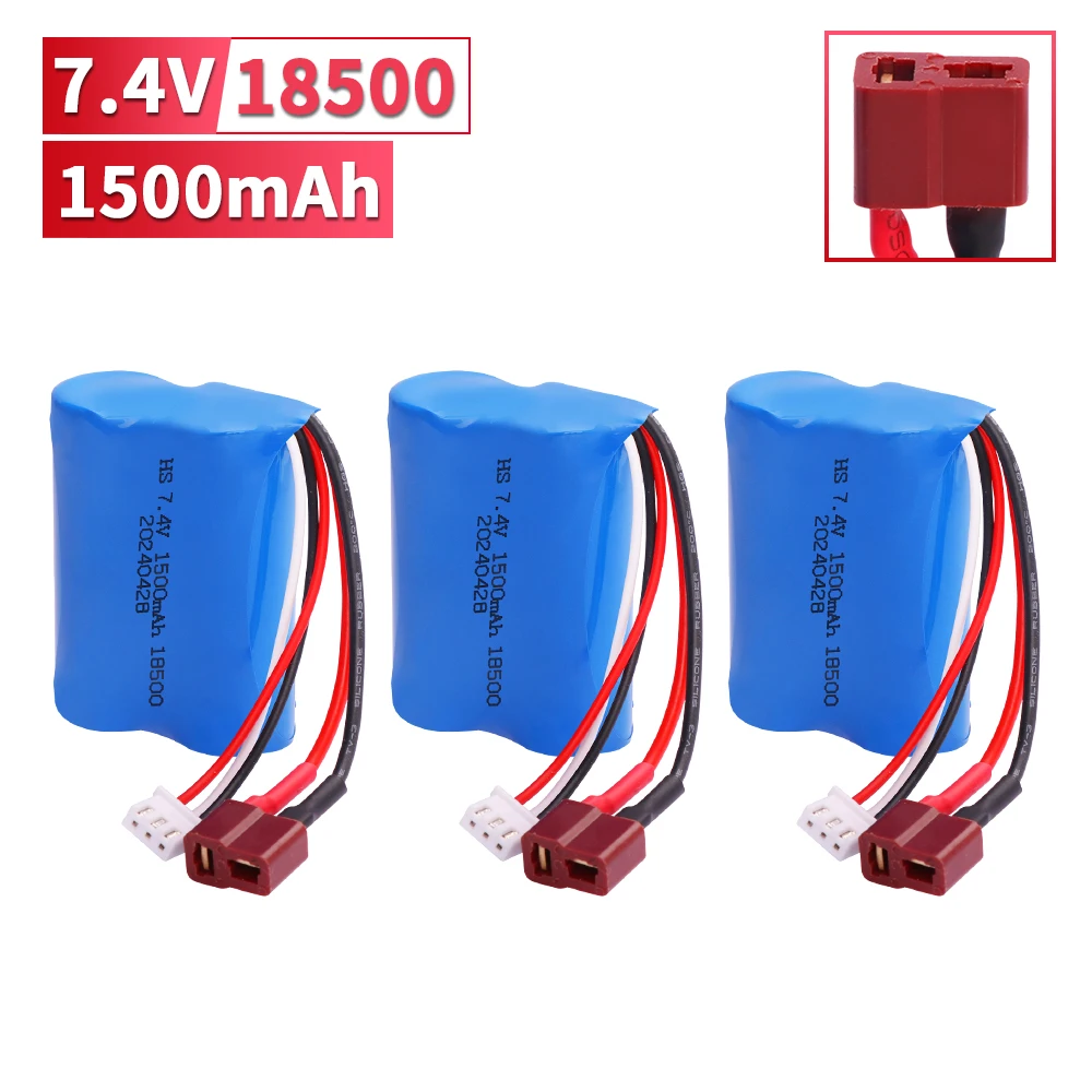 Image of 18500 7,4 V 1500 mAh batterie mit Ladegerät Für HBX 16889 16889A 16890 16890A SG1601 SG1602 1/16 RC lkw/autos ersatzteile Batterie