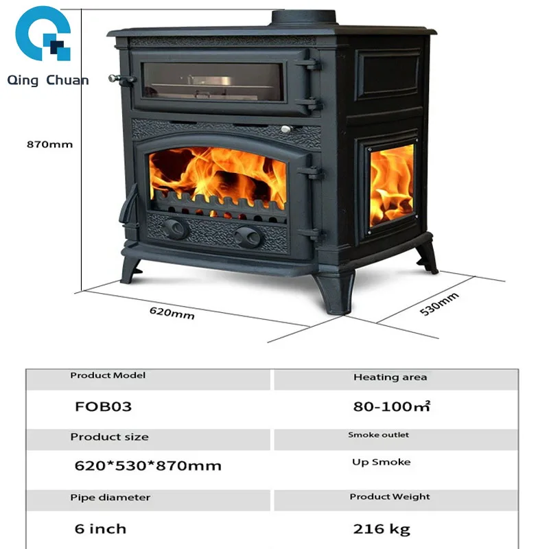 Picture 7: Classical Interior Cast Iron Real Fire Fireplace Winter Villa Self-built House Essential Heating Stove Oven