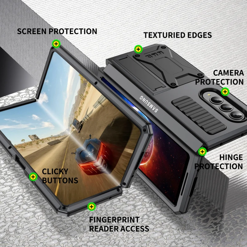 

Полноразмерный чехол для телефона Samsung Flod 4, складные противоударные водонепроницаемые чехлы для телефонов с сенсорным экраном