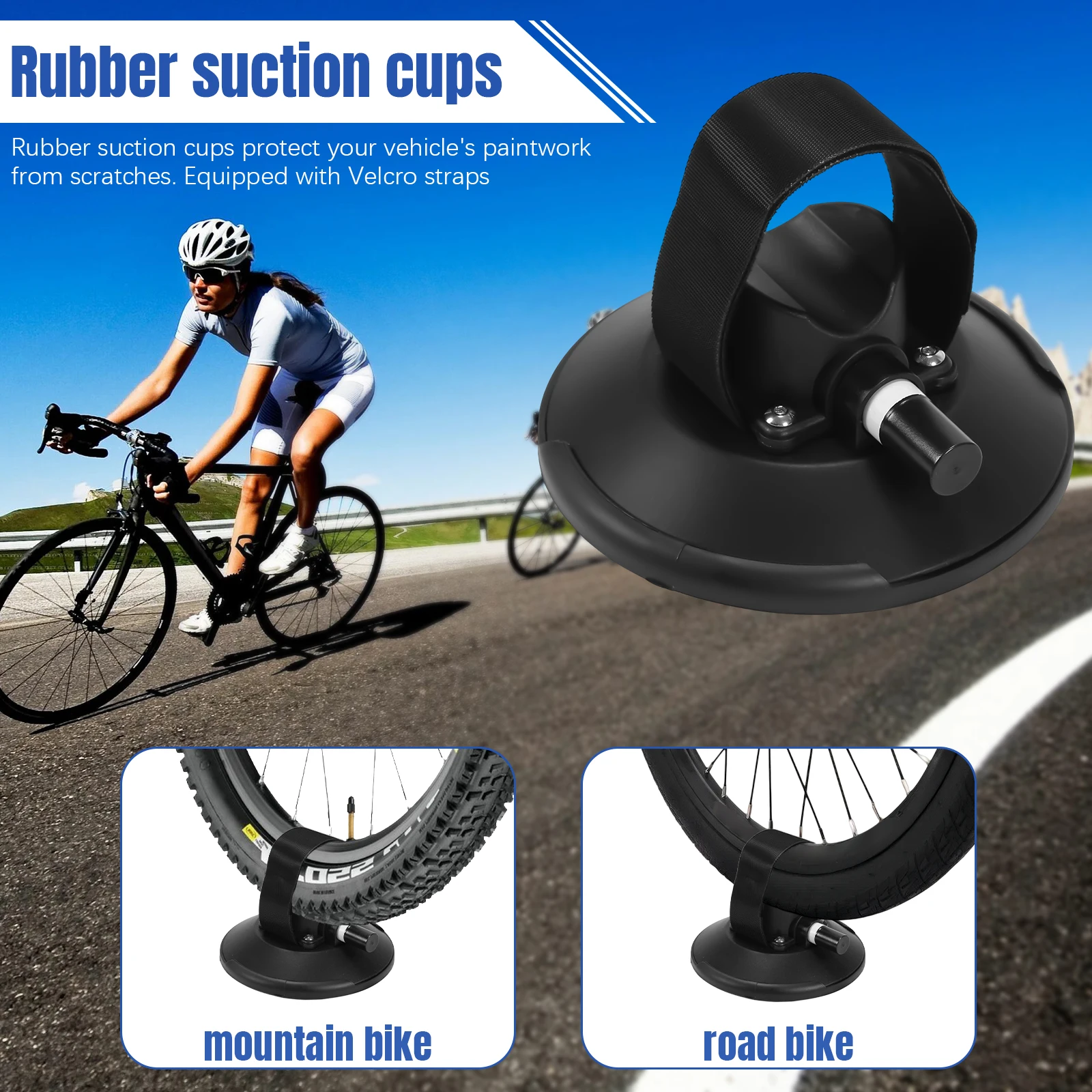 

Aluminium Alloy Bike Roof Top Transport Rack with Sucker Vacuum Suction Roof-Top Bike Carrier Rack for Trucks Trailers