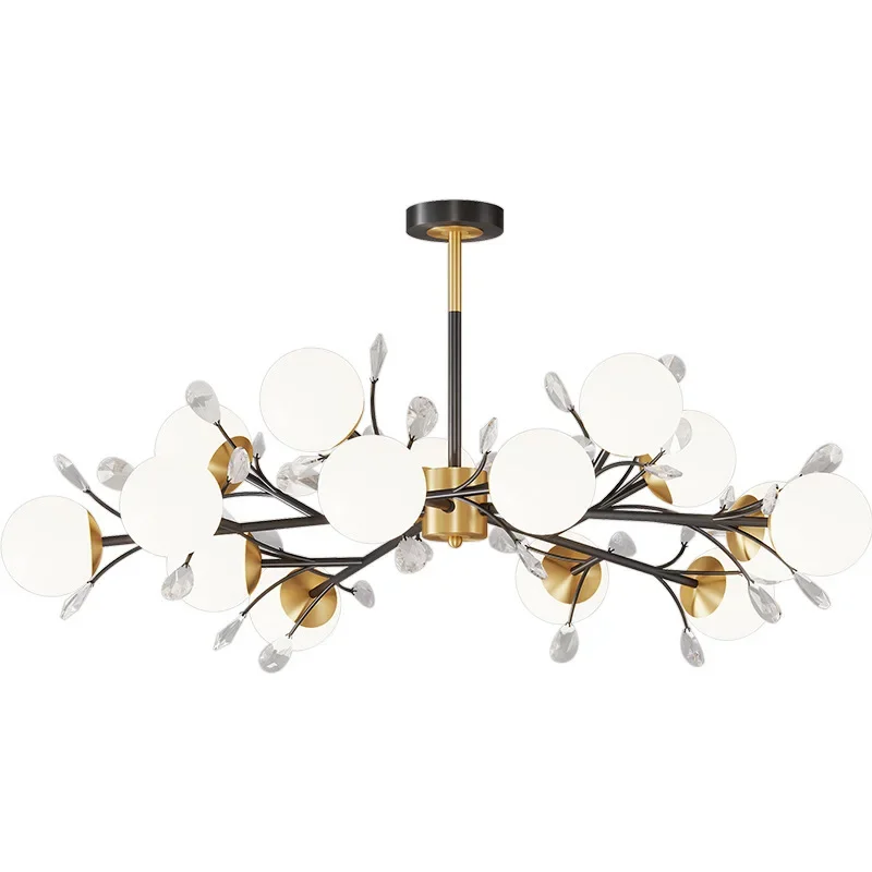 

Nordic living room light luxury modern simple petal crystal