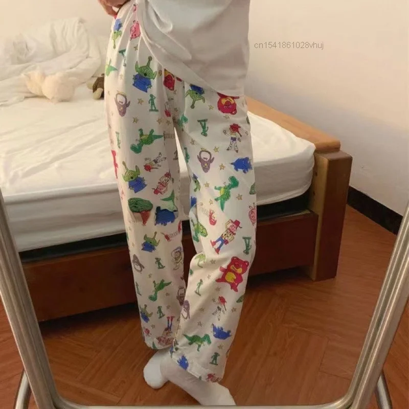 Toy Story Alien Cute New Pajamas Y2k Kawaii Anime Home Pants Female Cartoon Casual Loose Aesthetic Sleepwear Trousers Women