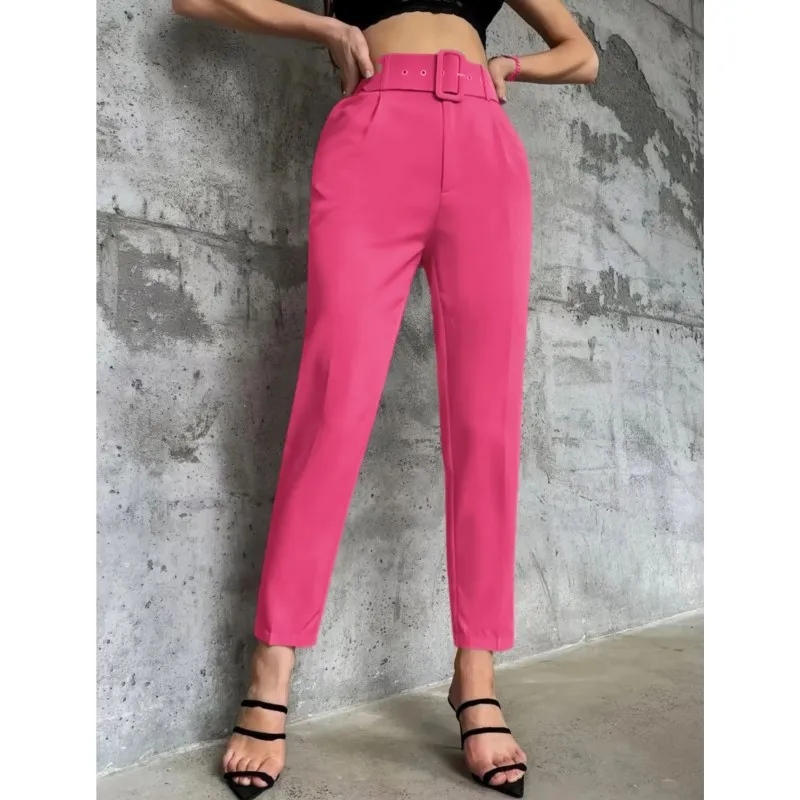 

Fashion High Waist Casual Pants Elegant Solid Suit Pants Women 2024 New Pencil Pants Commute Office Lady Women Pants All Season