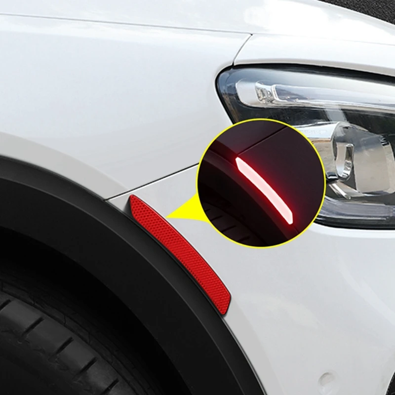 

A17M-2Pc автомобильное колесо, светоотражающая наклейка для бровей, отделка, универсальная автомобильная отражающая полоса-защитная предупреждающая лента, светоотражающая наклейка