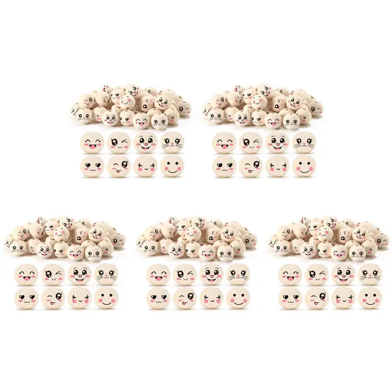 

Aug. 8 Styles Wooden Beads With Face 20 Mm Smile Face Wooden Bead Natural Wood Beads Round With Hole Pack Of 400