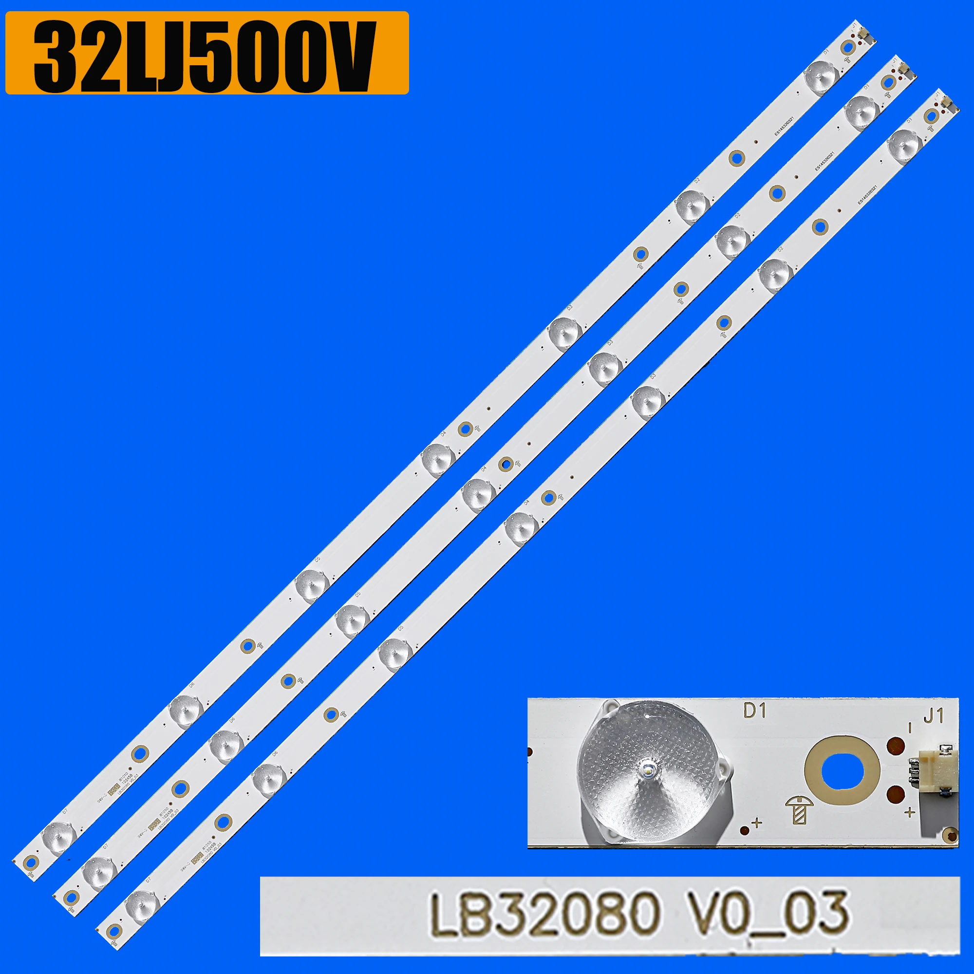 1/5/15 Kit striscia di retroilluminazione a LED per 32LJ501U 32LJ590U 32LJ594U 32pht4101/60 32lj500v 32pht41321/12 LB32080 V-003 KDL-32R330D