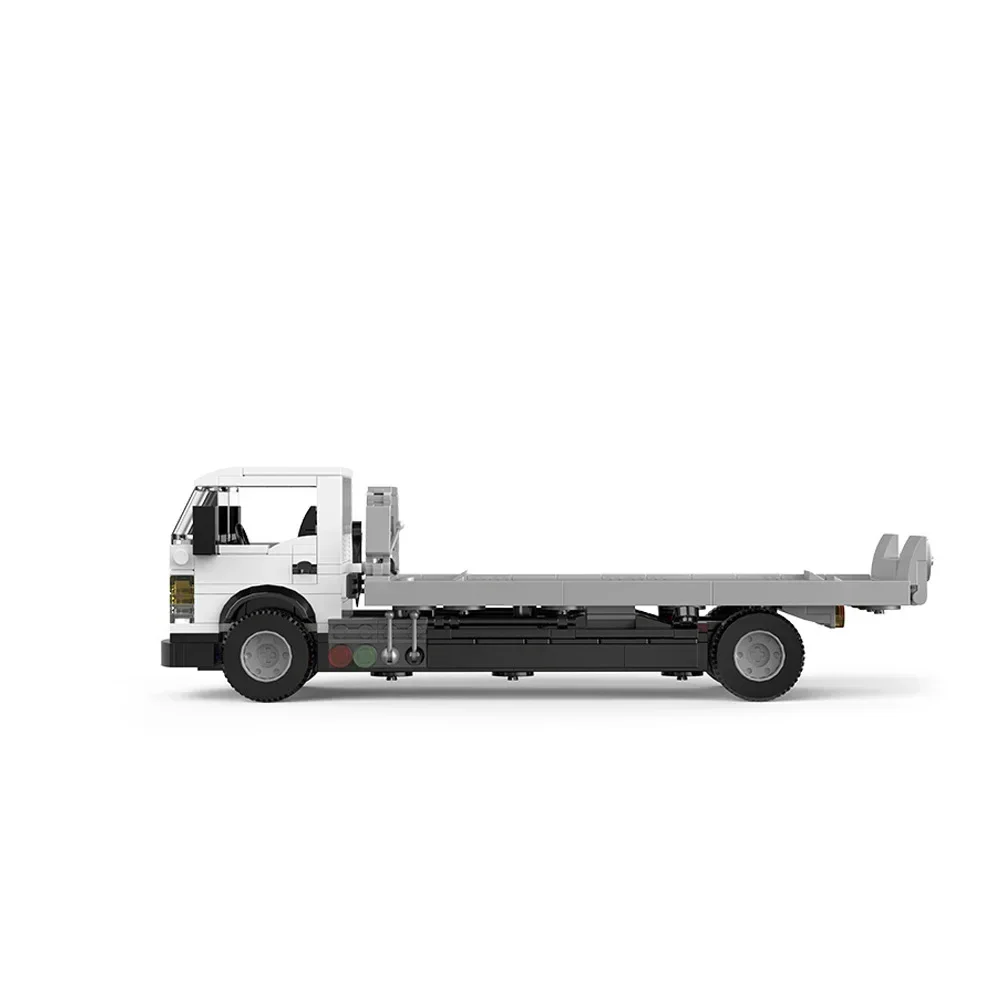 MOC Flatbed รถบรรทุกพาเลทรถบรรทุกสไลด์ Tiltable Building Blocks เมืองวิศวกรรมยานพาหนะไอเดียของเล่นวันหยุดของขวัญตกแต่งบ้าน