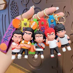 Anime SLAM DUNK Keychain Sakuragi Hanamichi Rukawa Kaede Hisashi Mitsui Action Figure Bag Pendant Car Key Chain Model Toys Gift