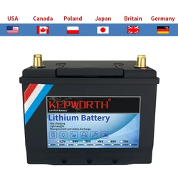 LiFePO4 Battery with Built-in BMS, RV Campers, Golf Cart, Off-Road, Off-Grid, Solar Energy, Trolling Motor, 12V, 80Ah, New