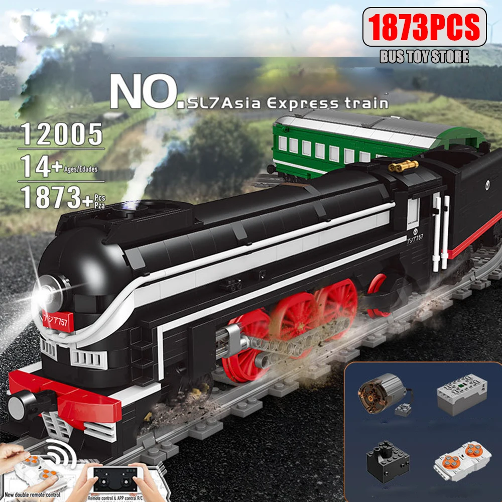 Schimmel Koning SL7 Azië Express Trein Model Moc Bouwstenen Baksteen Technische Gemotoriseerde Assemblage Kinderen Speelgoed Kerstcadeau 12005