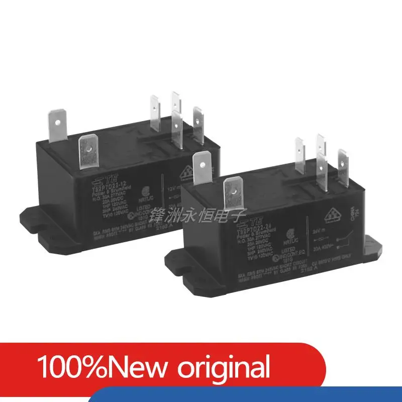 

2pcs/lot Original Power Relay T92P7D22-12 T92P7D22-24 12VDC 24VDC 30A 250VAC 6PIN General Purpose Relay DPST-NO (2 Form A) 12VDC