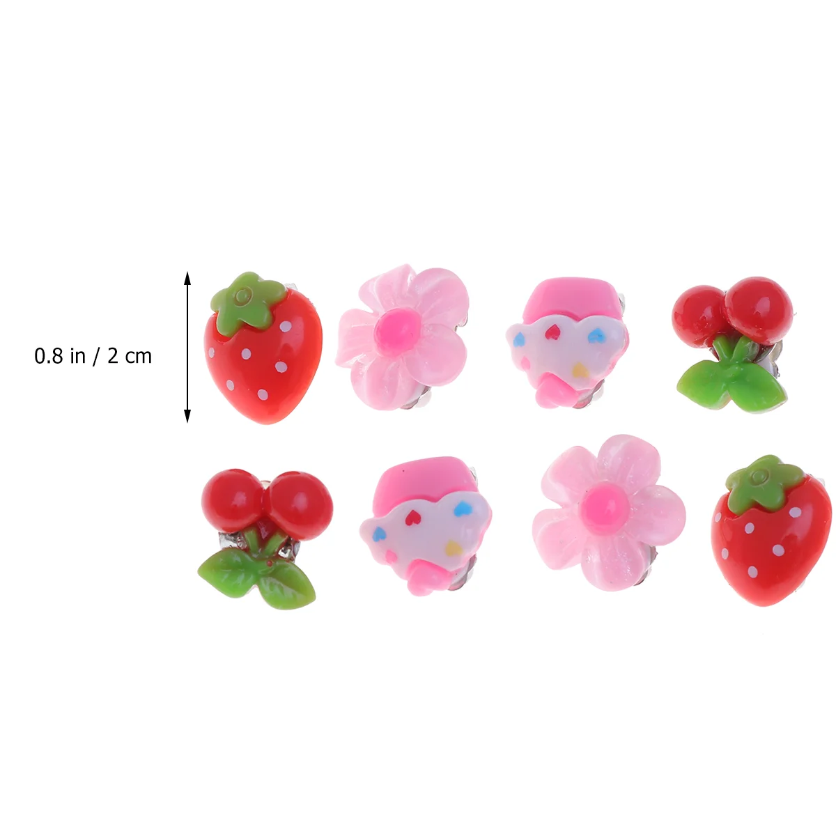 4 Pair Set of Earrings for Kids Clip-on Christmas Girls Play Decorations Cartoon Fun